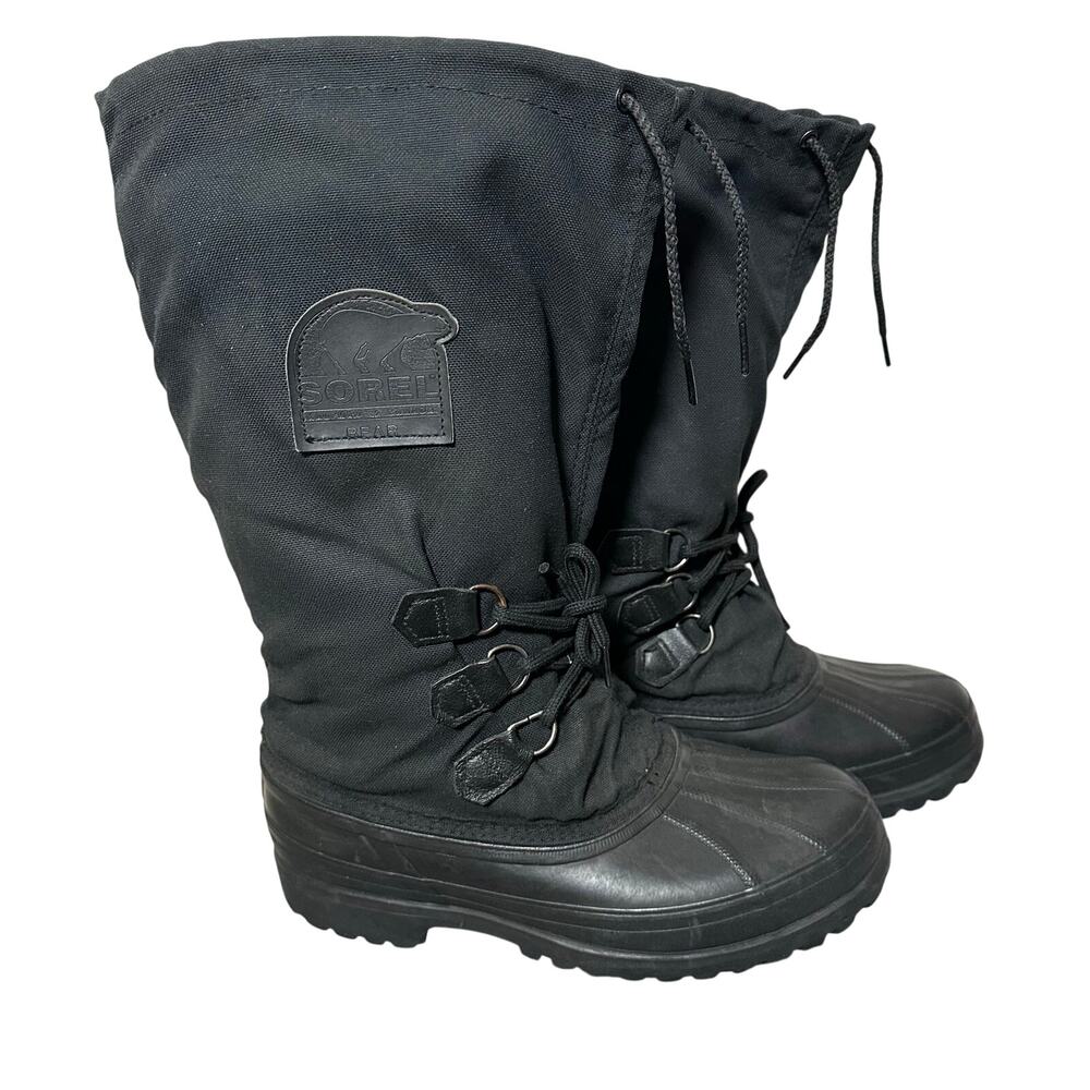 Sorel Kaufman Canada Bear Winter Carnival Boots Women's 8 Black Waterproof
